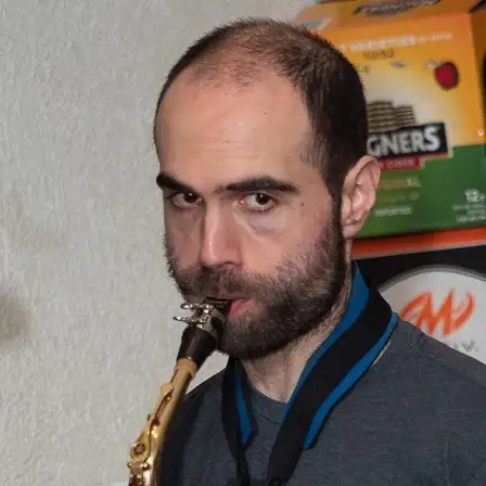 Photo of me playing saxophone