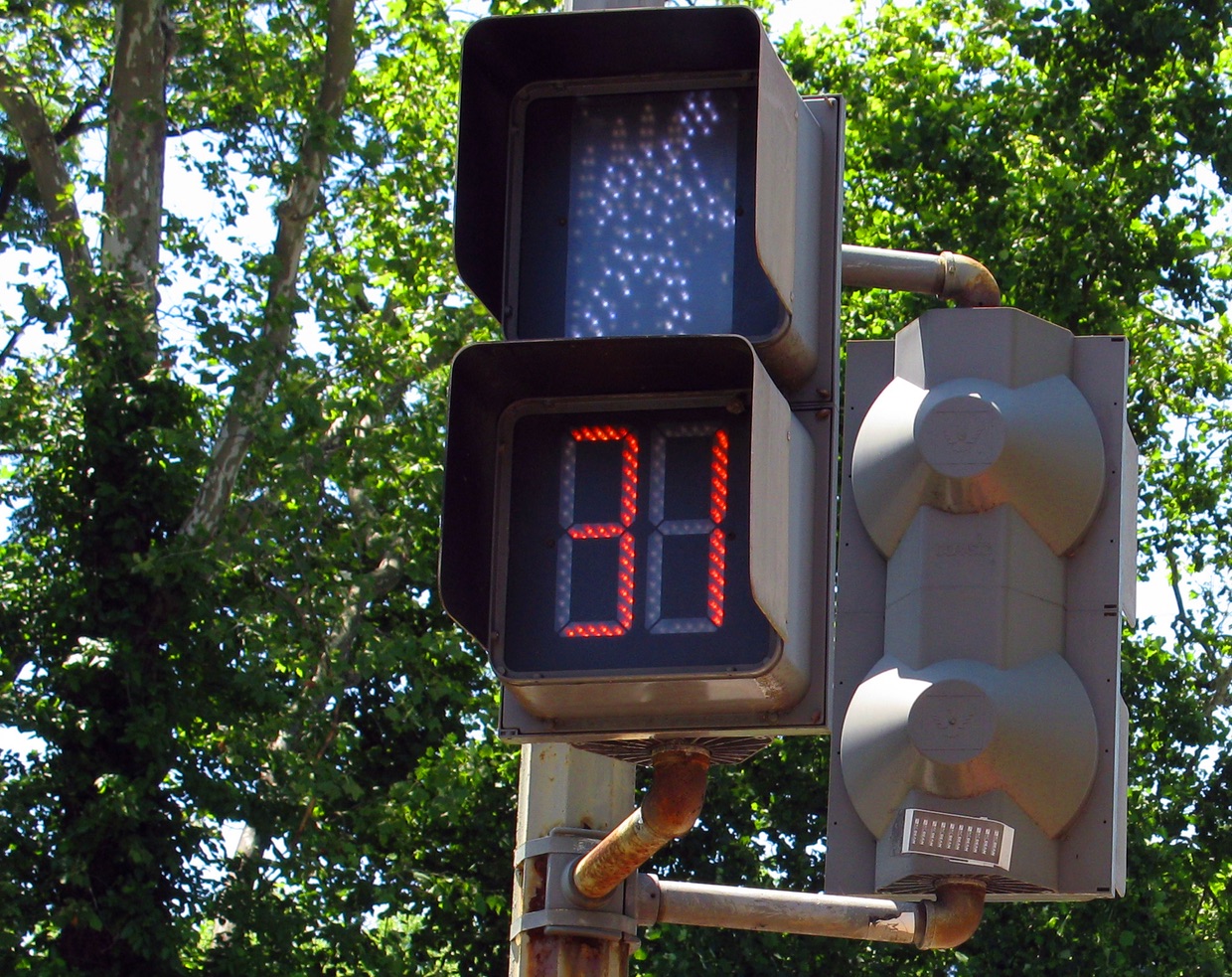 Crosswalk signal countdown timer